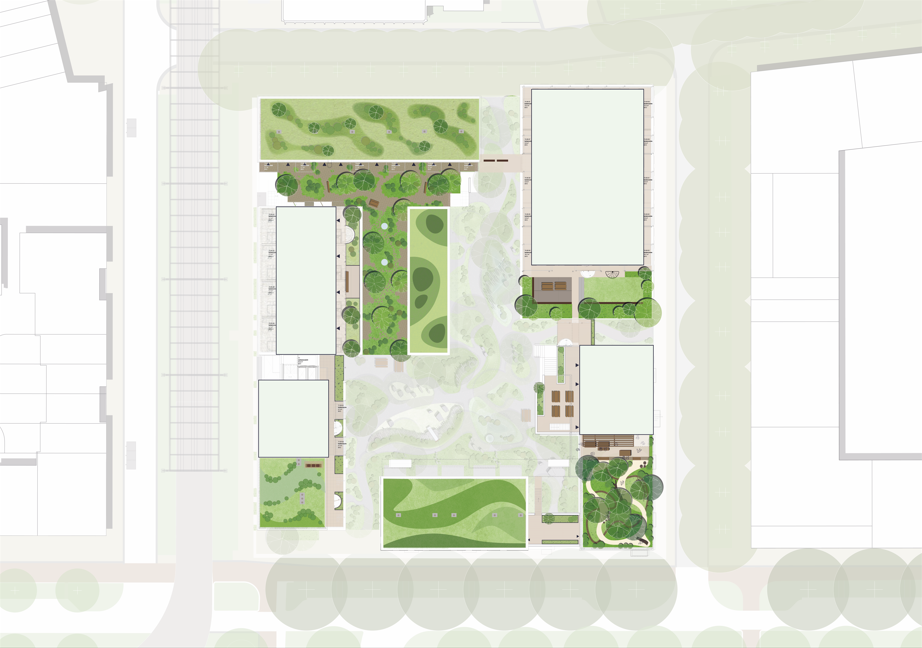 Plankaart daktuinen Strijp-S Landlab