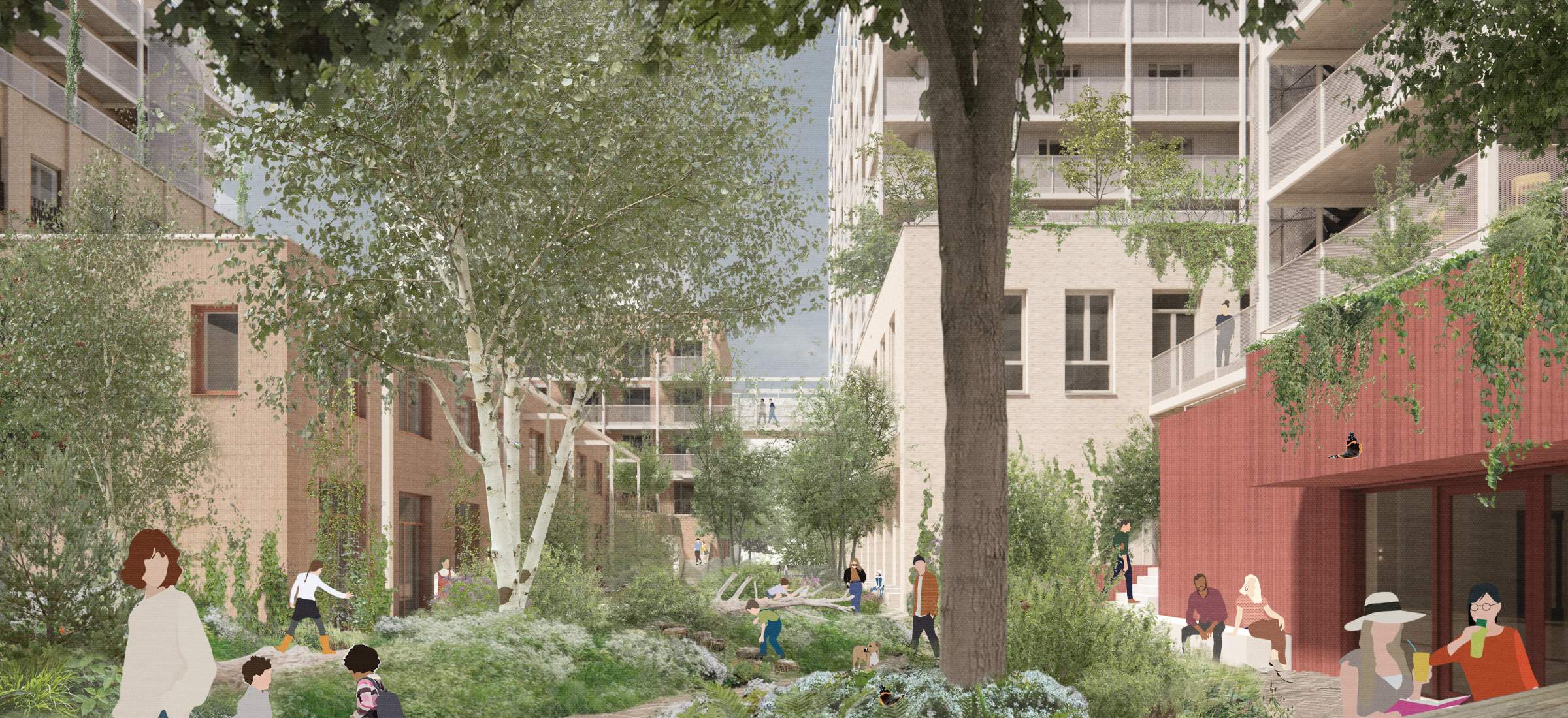  Binnentuin richting park Landlab/ANA